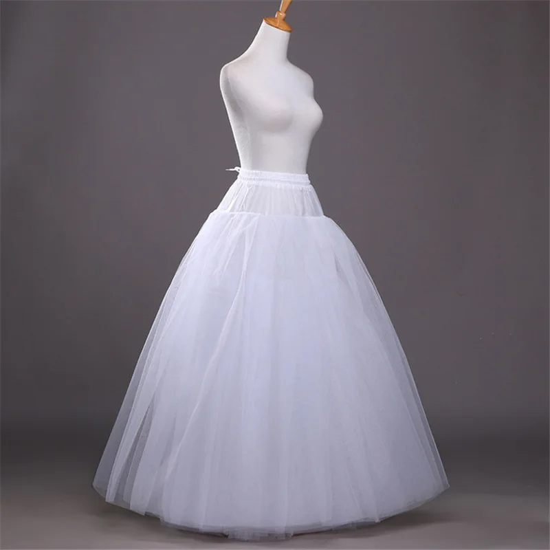 Petticoats for Women Hoopless Petticoat Crinoline Skirt 4 Layers Floor Length Ball Gown Slips for Wedding Dress