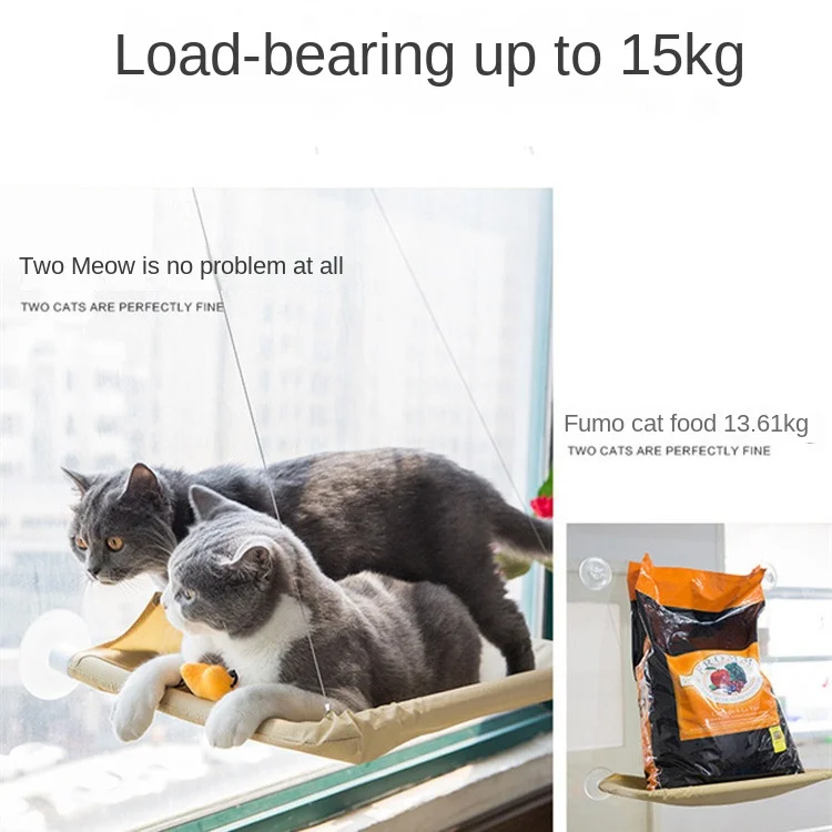 Cat Bed Window  Cat Window Hammock Window Perch Safety Cat Shelves Space Saving Window Mounted Cat Seat for Large Cats Cat Bed