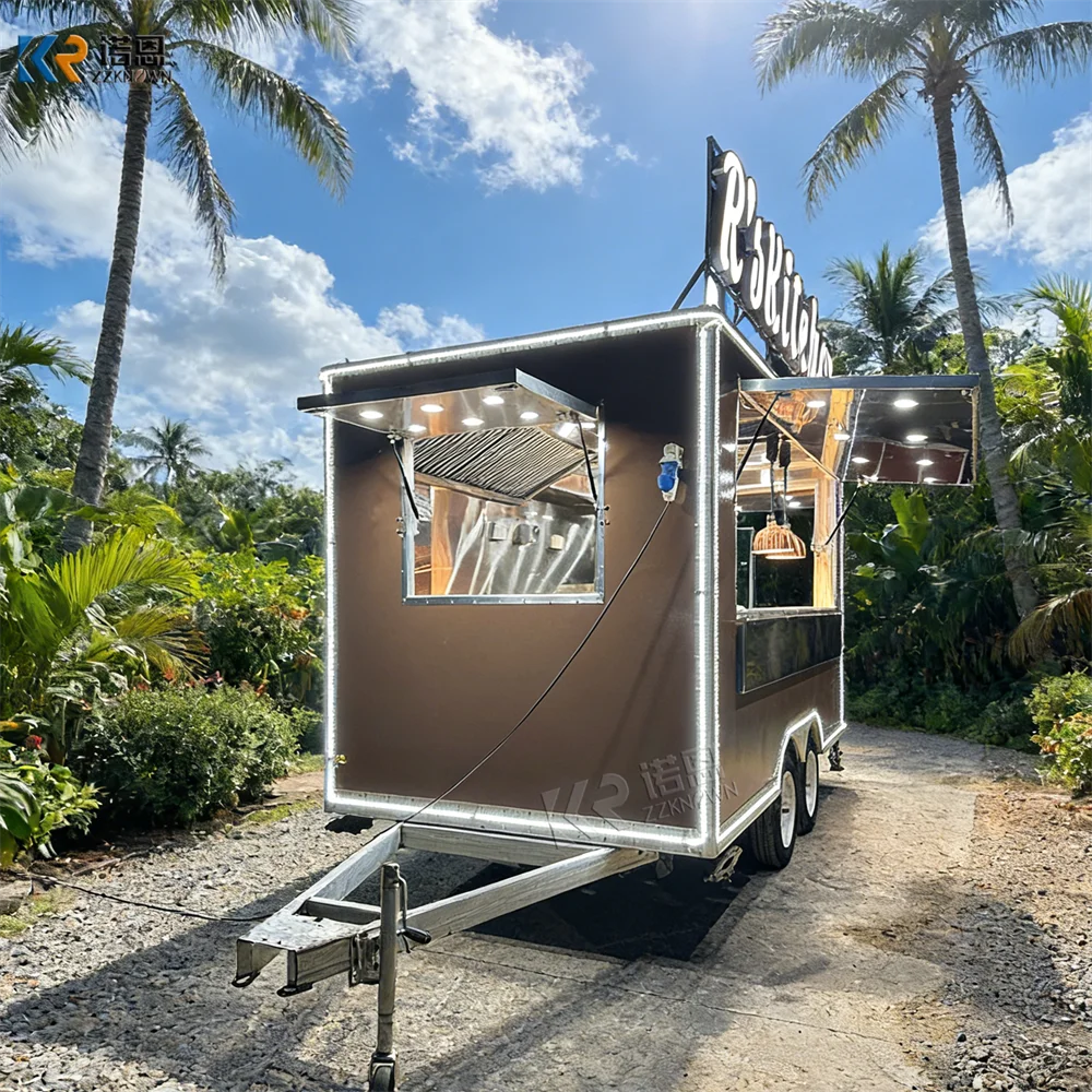 

Concession Food Truck Mobile BBQ Catering Trailer Street Mobile Food Trailer With Full Kitchen Equipments For Sales