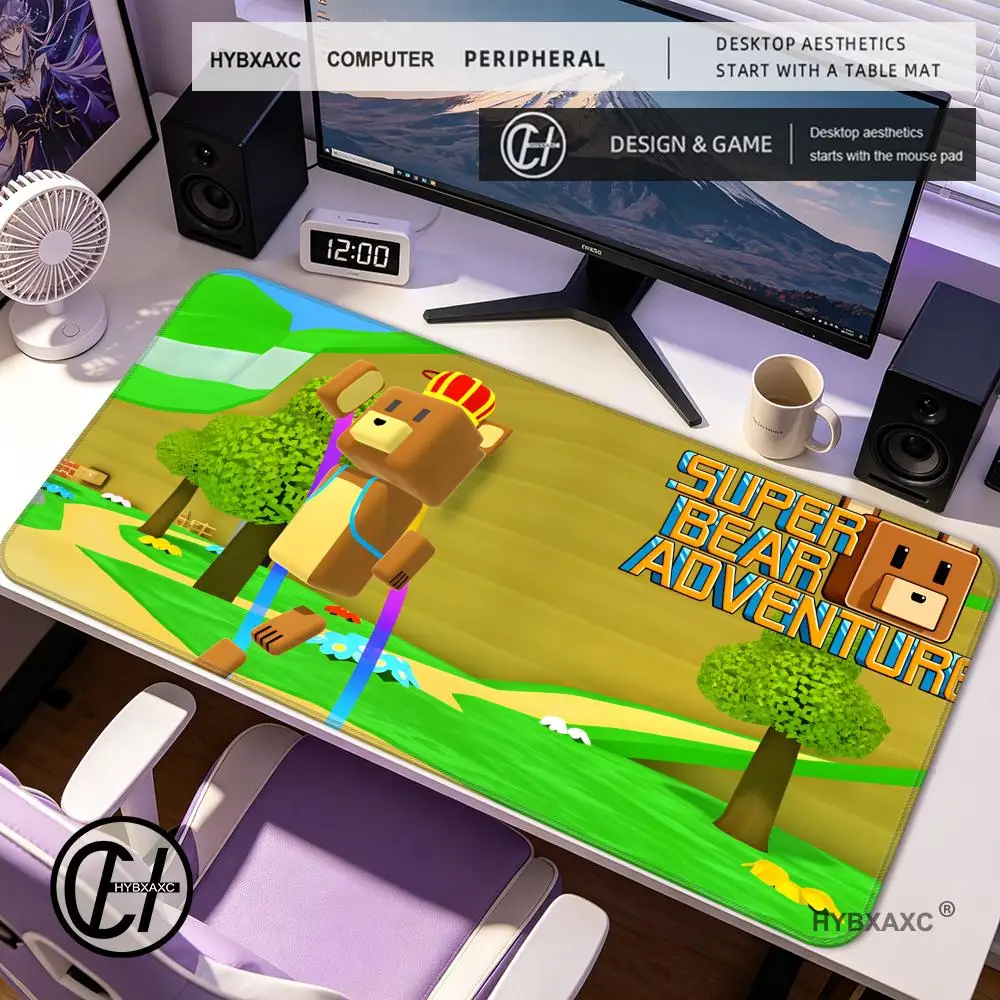 HYBXAXC Game S-super B-bear A-Adventure-S MousePad Non-slip Rubber Gamer Balance Computer Mat Decoracion Deskmat Laptop
