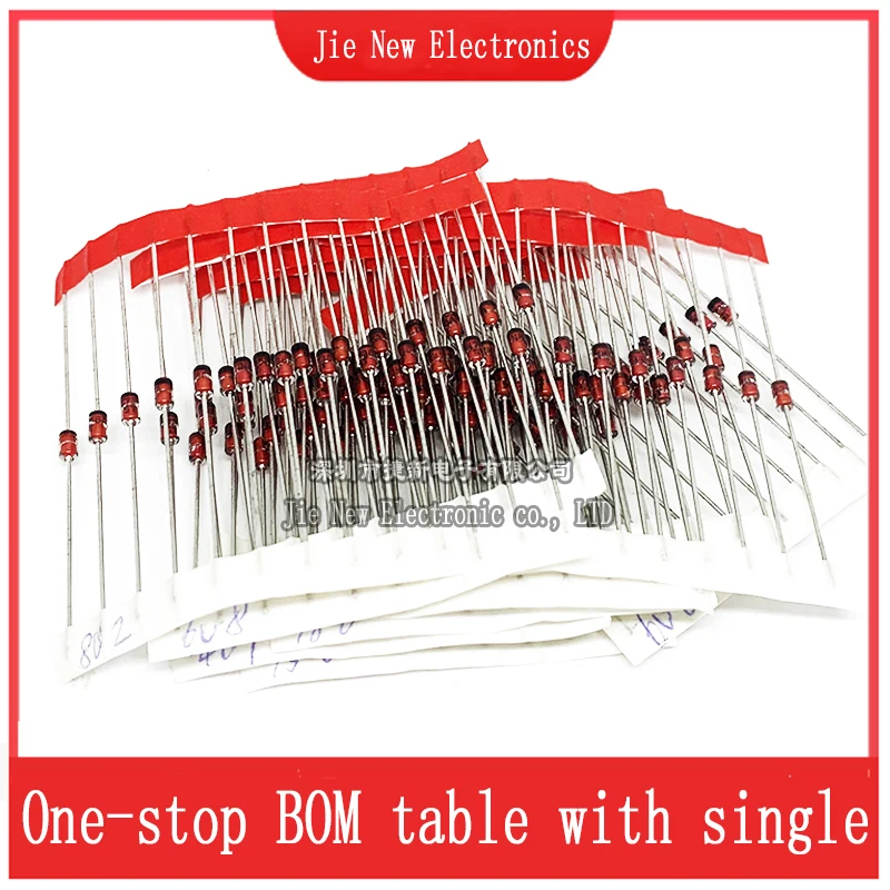 30 Values 1W Zener Diode Assorted Kit 3V 3.3V 3.6V 5.1V 5.6V 7.5V 10V 12V 13V 15V 16V 18V 20V 22V 24V 30V 33V 47V Assortment Set