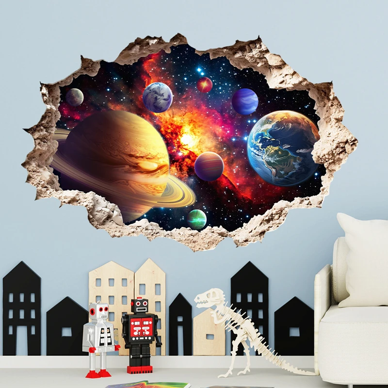Radiant Galaxy Space Wall Hole - Baby Nursery Vinyl 评论和价格