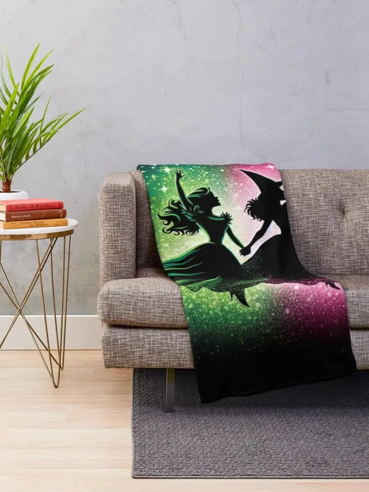 Elphaba & Glinda Wicked the Musical Throw Blanket blankets and throws Giant Sofa Flannels Plush Blankets