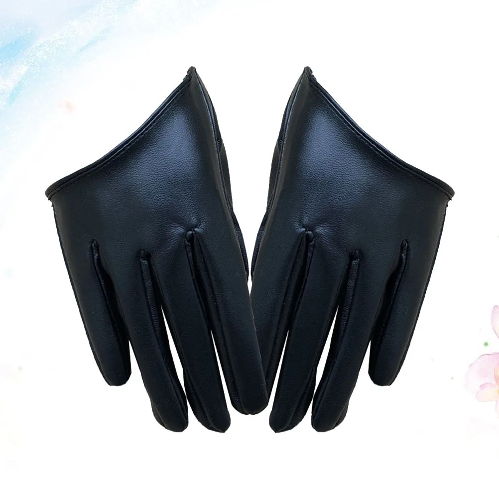 

1 Pair Wedding For Women Pu Finger Gloves Half Palm Costume Gloves Dance Banquet Prom Opera Party Event Functional Accessory