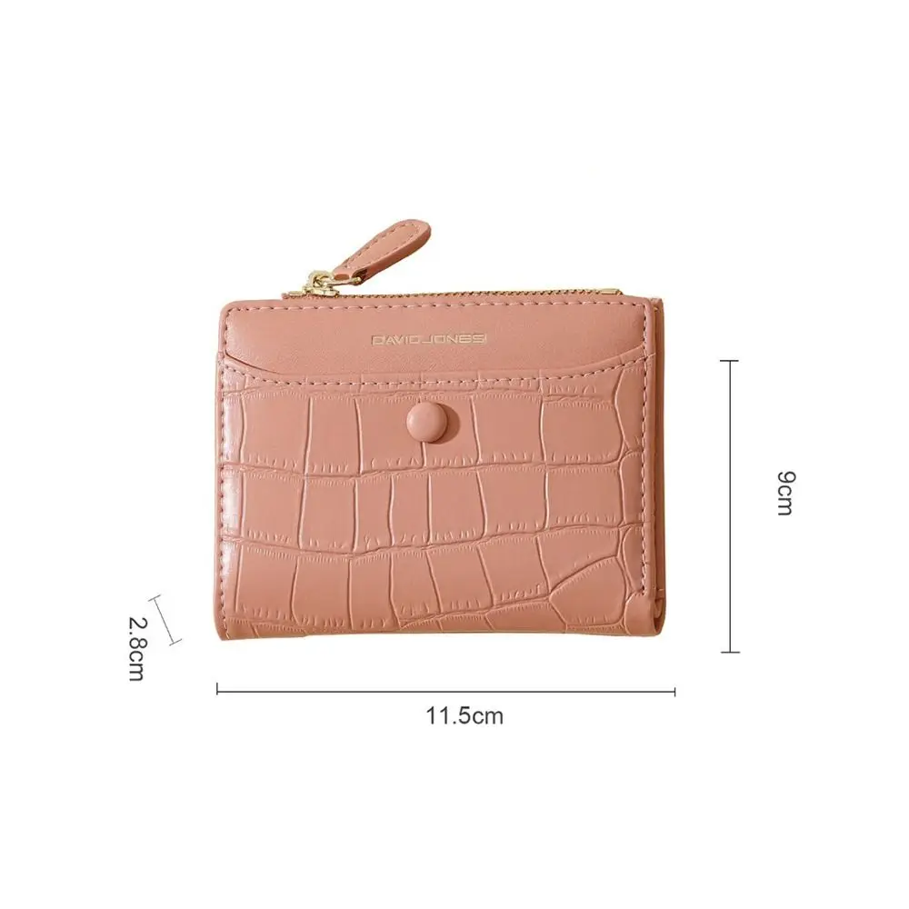 กระเป๋าสตางค์ผู้หญิงหนัง PU สไตล์มินิมอล คุณภาพสูง พกพาสะดวก พับสองตอน แบบซิโร่  ใส่บัตรได้ หลายฟังก์ชั่น