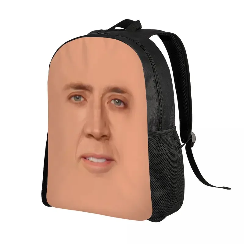 Nicolas Cage meme laptop backpack women men basic bookbag for college school student funny bags