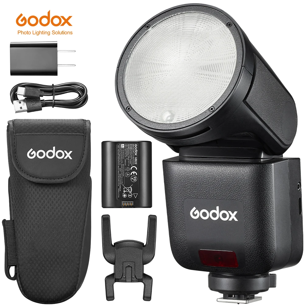 NEW GODOX V1 Mid Speedlite Li-ion Round Head Camera Flash TTL Wireless Speedlight For Canon Sony Nikon Fuji Olympus