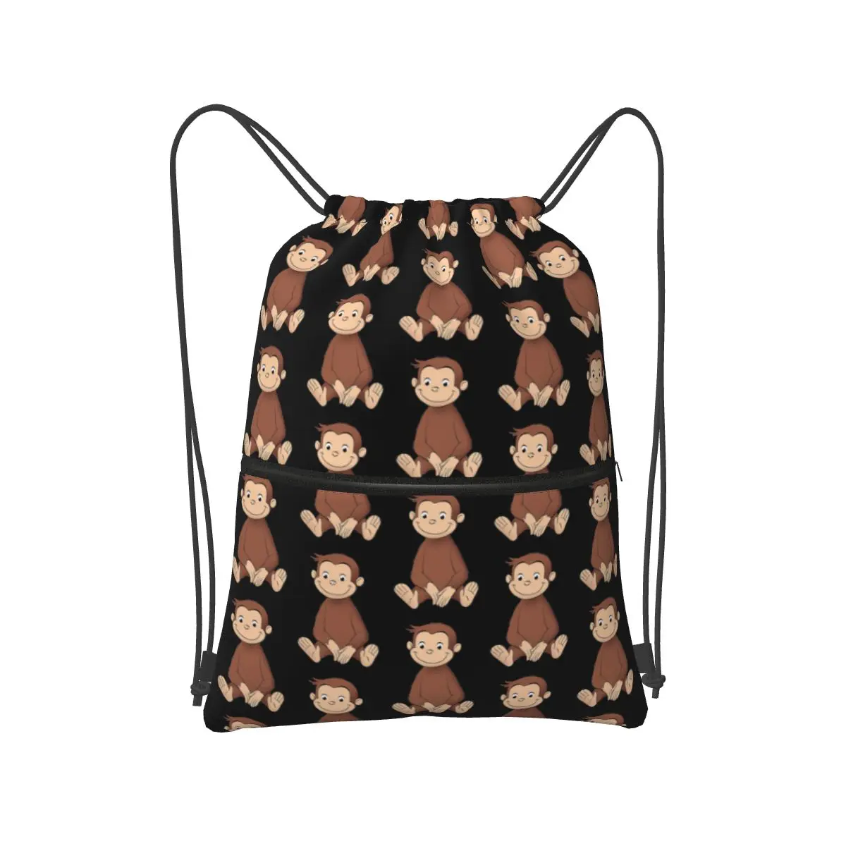 

Curious George Backpacks Fashion Portable Drawstring Bundle Pocket Sports Bag Book Bags For Man Woman Students