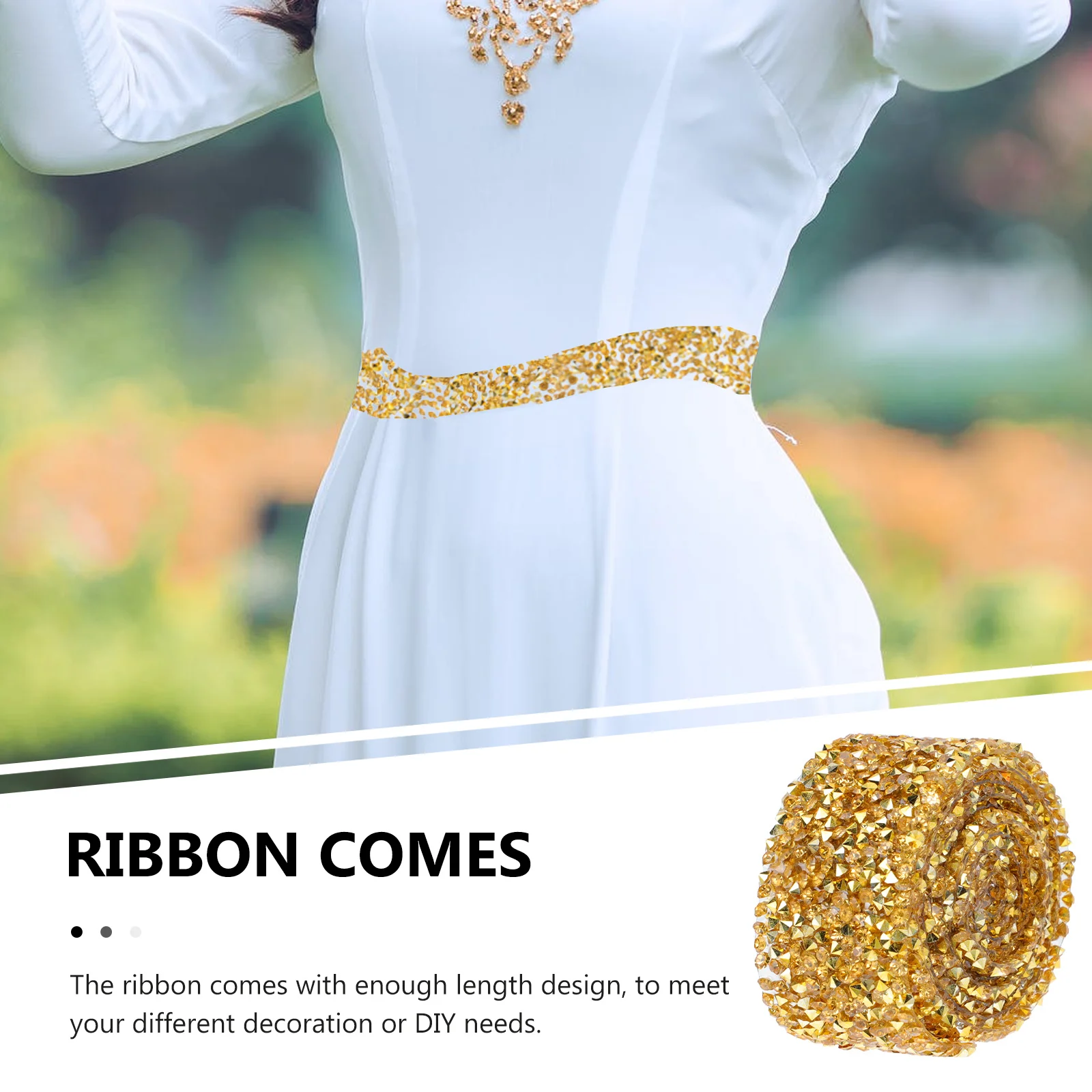 

Double Sided Adhesive Diamond Strips Rhinestone Ribbon for Clothes DIY Accessory Home Decor Sewing Packaging