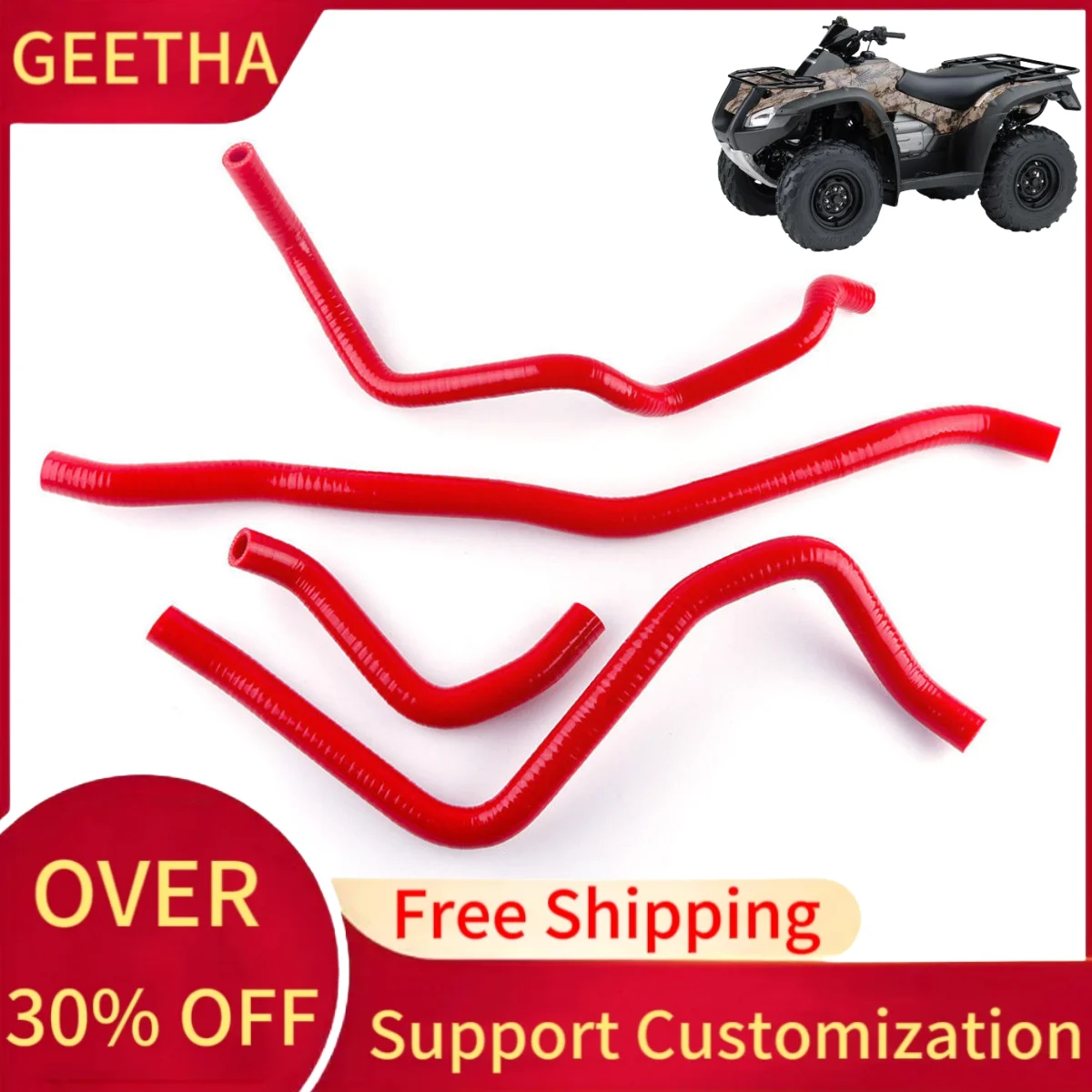 

For Honda Rincon 680 TRX680FA 4x4 2006-2015 Silicone Coolant Radiator Hose Pipe Kit 2007 2008 2009 2010 2011 2012 2013 2014