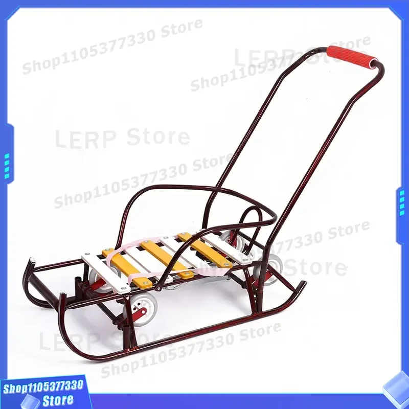 Adult Multi Purpose Ice Skis With Handrails HDPE Plastic Material Suitable For Skiing And Snowboarding Winter Outdoor Sports