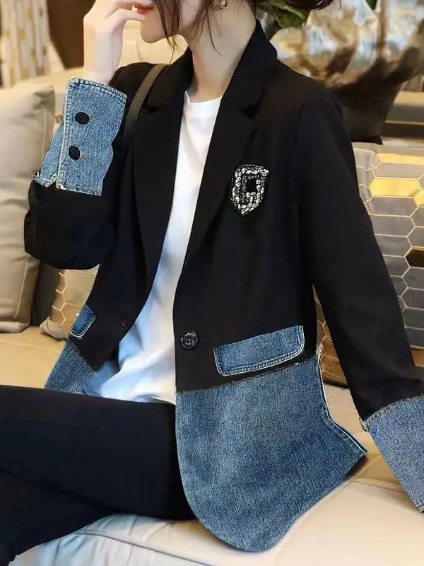 

Весенний кардиган-пальто оверсайз из тонких джинсов с длинными рукавами и пуговицами для женщин больших размеров, коллекция 2026 года