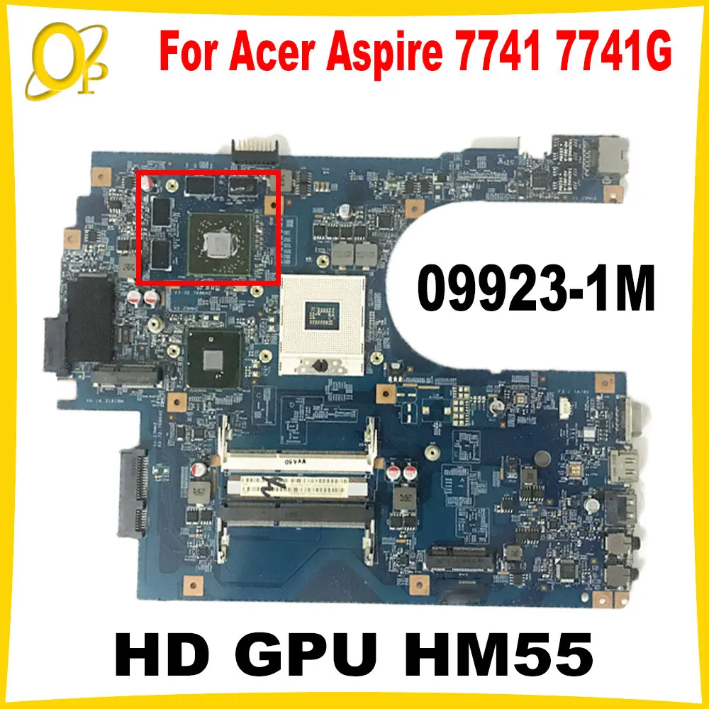 

09923-1M Mainboard for Acer Aspire 7741 7741G Laptop Mainboard with HD GPU HM55 48.4HN01.01M MBN9Q01001 DDR3 Fully tested