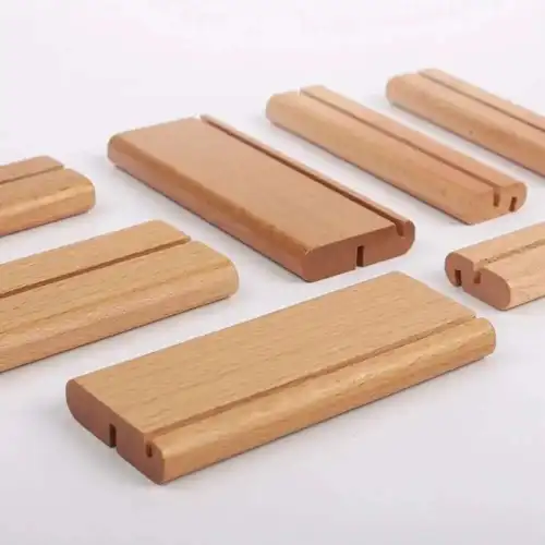 Imagen 2 del producto Soporte de letrero con base de madera, soporte de exhibición en forma de T, marco de fotos