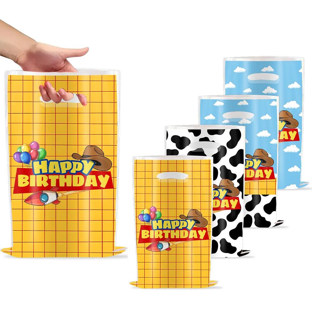 10/30 Bolsas de Regalo con Diseño de Cielo Azul y Nubes Blancas para Fiestas Infantiles, Bolsas de Dulces con Diseño de Vaca, Artículos para Fiestas, Bolsas de Regalo para Cumpleaños de Niños