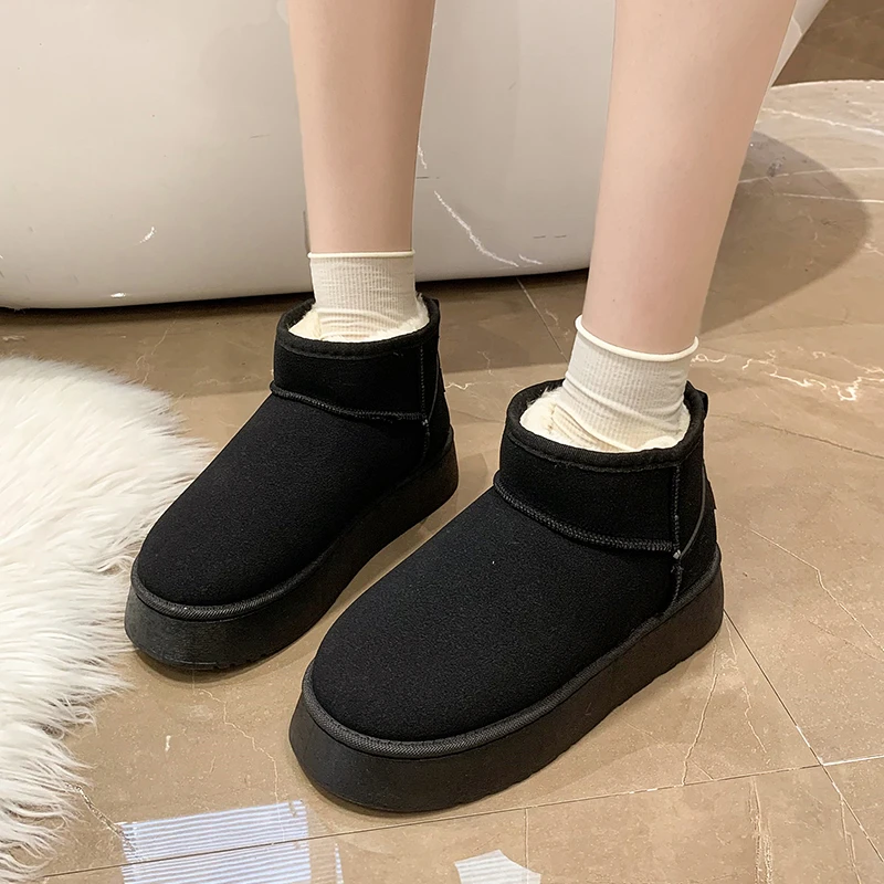 2024 New Classic Thickened Fluff Women\'s Snow Boots Comfortable Warm Ankle Boots Women Winter Ladies Shoes Chunky Botas Mujer