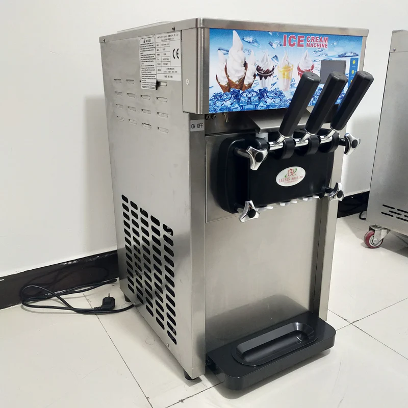 Commercial Desktop Desktop Ice Cream Machine Three-Flavors Ice Cream Machine Automatic Ice Cream Machine Soft Cone Machine