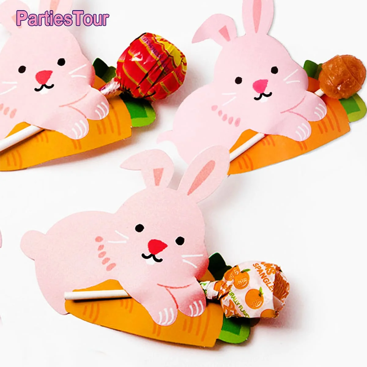 

50pcs Lollipop Decorative Paper Cards DIY Decorative Cards Message Cards Easter Birthday Party Decorative Gifts Favors Decoratio