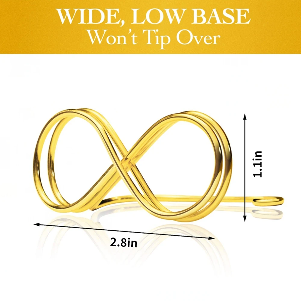 AA83 Table Number Holder Stands 12 Pack - Wedding Seating Labels Placecard Clips Photo Picture Cards Display Stand Gold