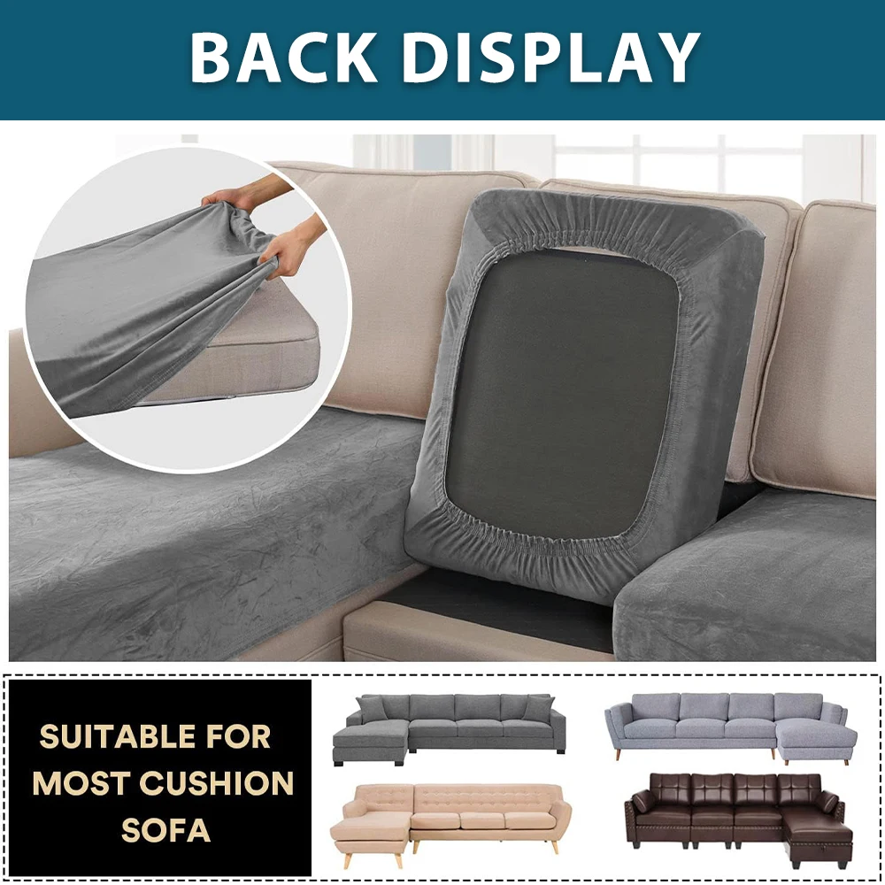 Superweiche Samt-Sofabezüge, luxuriöser, schlichter Stretch-Sofouchbezug für Wohnzimmer, staubdichter Chaiselongue-Koffer, haustierfreundlich – Detail 8