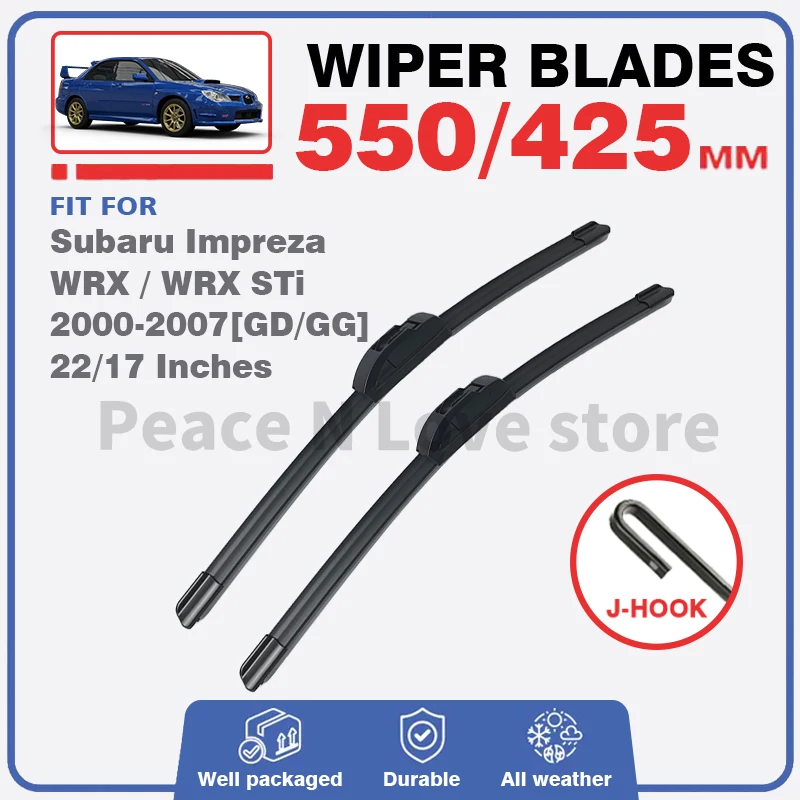 

For Subaru Impreza GD GG 2000-2007 WRX STI RS GX Front Wiper Blades Windshield 22"17" Accessories 2001 2002 2003 2004 2005 2006