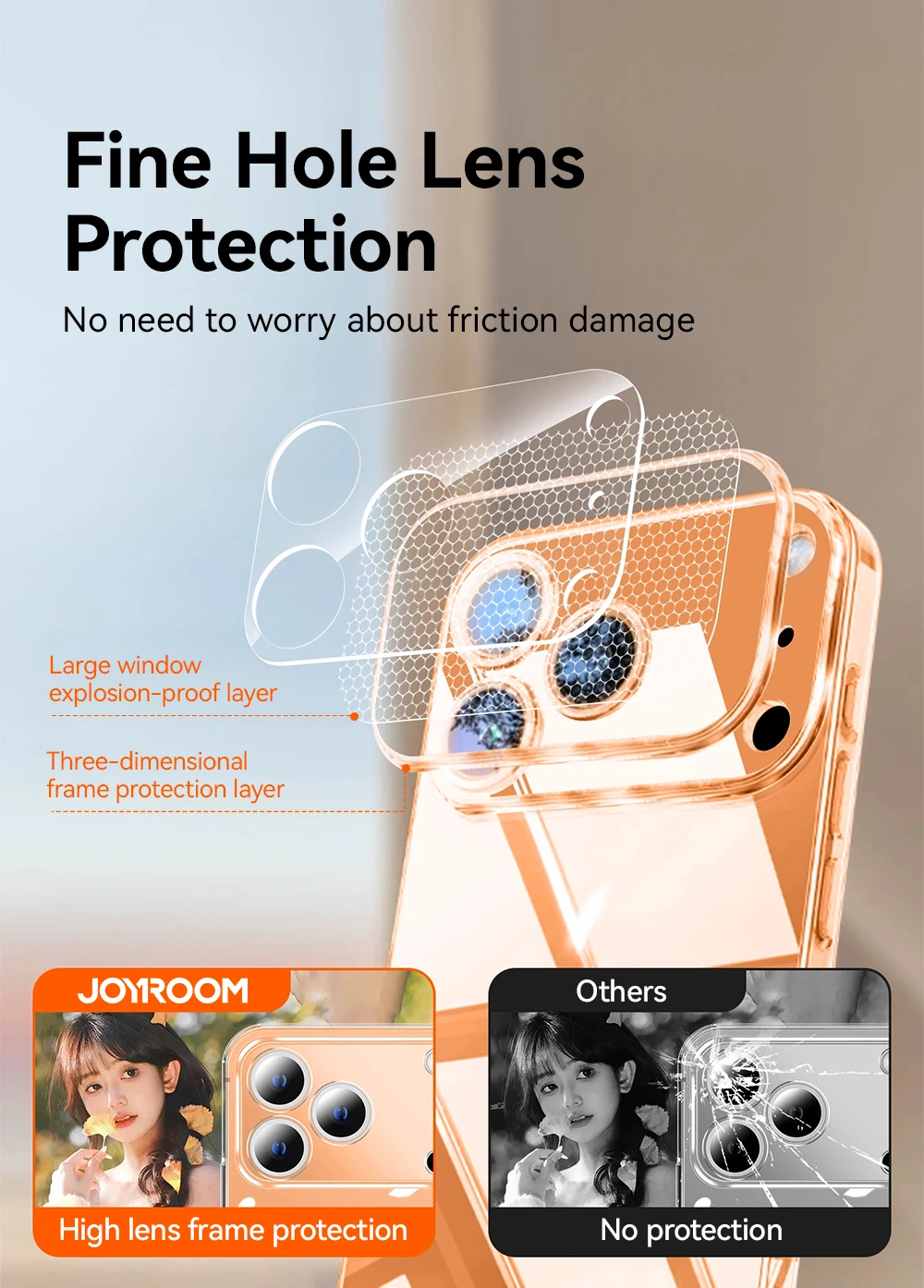 Joyroom für iPhone 18 17 16 Pro Max Hülle mit Linsenschutz, Anti-Gelb-Hülle für iPhone 18 17 Pro Max, transparente stoßfeste Abdeckung – Detail 3