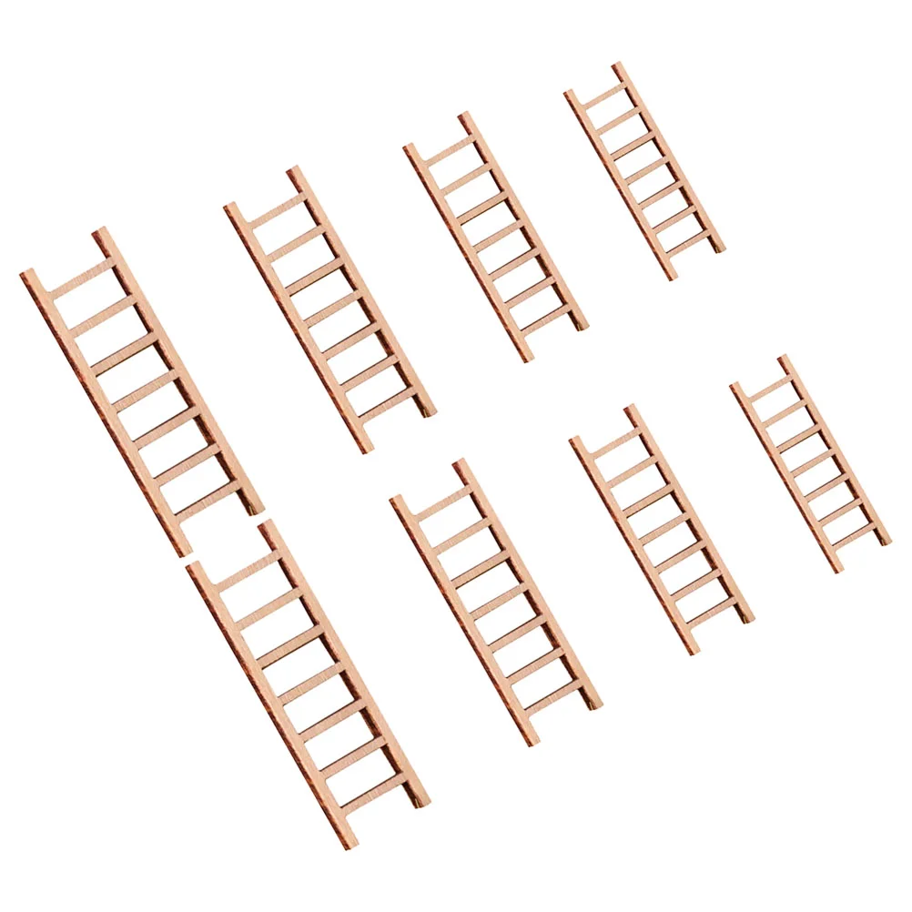 

8 Pcs Simulation Ladder Micro Landscape Miniature House Decorative Stairs Furniture