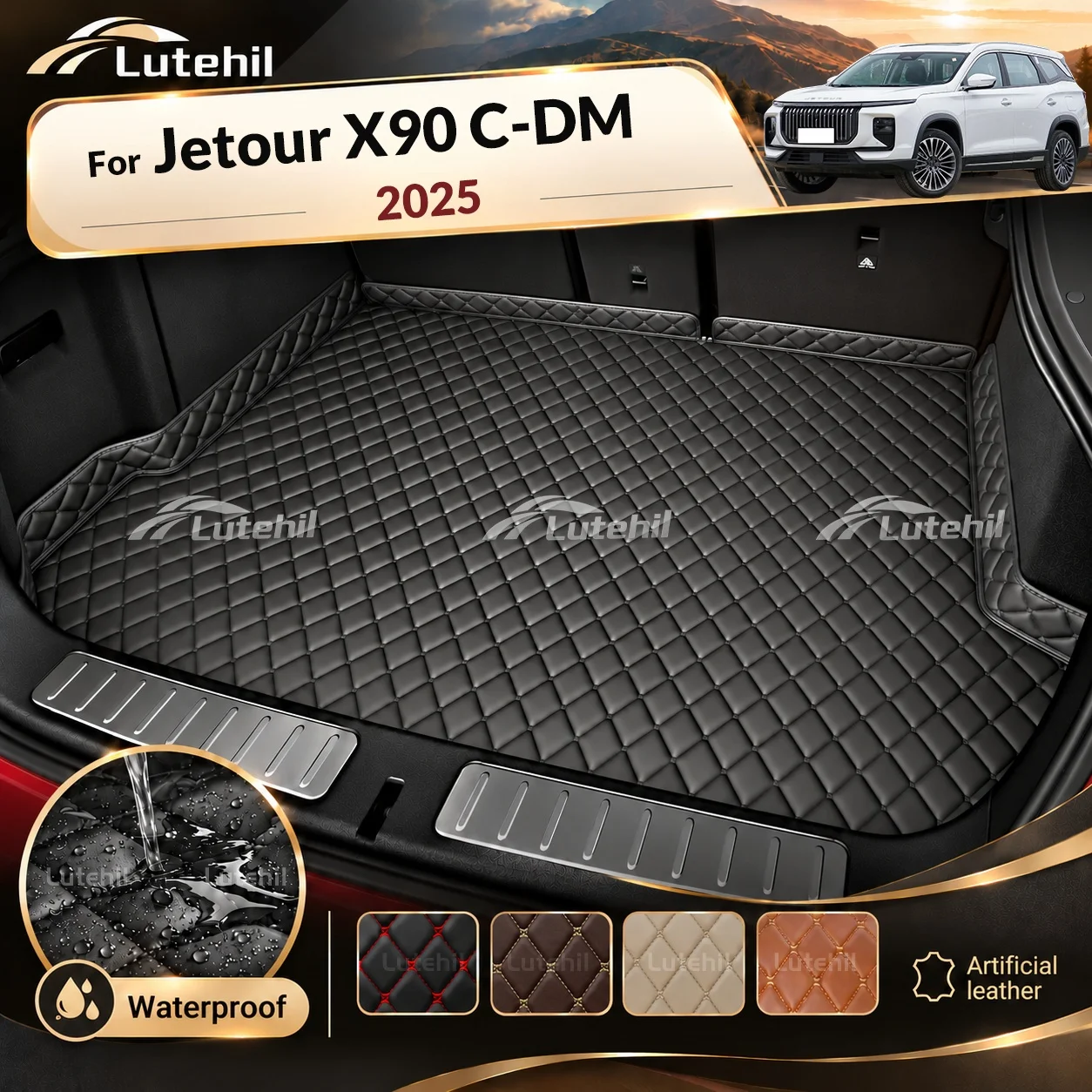 For Jetour X90 C-DM 7-Seat 2025 3D Car Trunk Mat Cargo Liner Car Pad Interior Accessories Protector Waterproof
