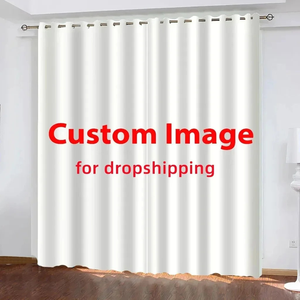 

Custom LOGO Photo Windows Curtains for Living Room Curtain Room Divider POD Customized Home Decor Drapes High Shading 2 Panel