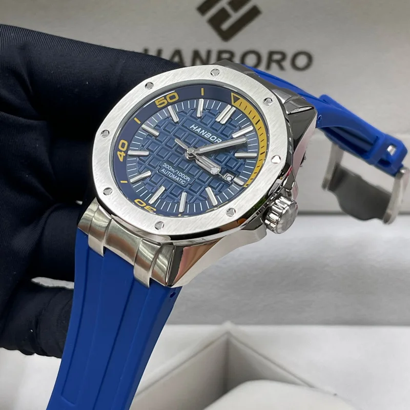 Imagem -02 - Hanboro Relógio Automático de Luxo Moda Homem Mecânico Relógio Esporte Luminoso Negócio à Prova Impermeável Água Relógio Casual para Homem Reloj Hombre