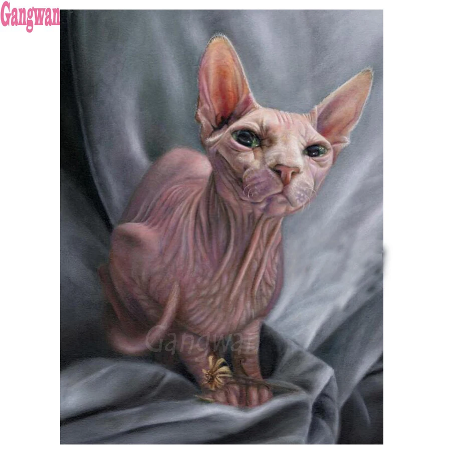 Diy Diamond Painting Animal Sphynx Cat Mosaic Drill Resin Full Square Embroidery 3D Needlework diamond Cross Stitch Kits decor