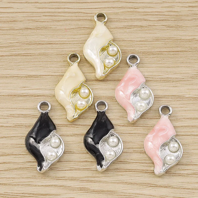 Tusember 10 Stück 11*21mm Ozean-Perlen-Muschel-Anhänger für Halsketten, Ohrringe, Armbänder, DIY-Anhänger, handgefertigtes Kunsthandwerk – Detail 3