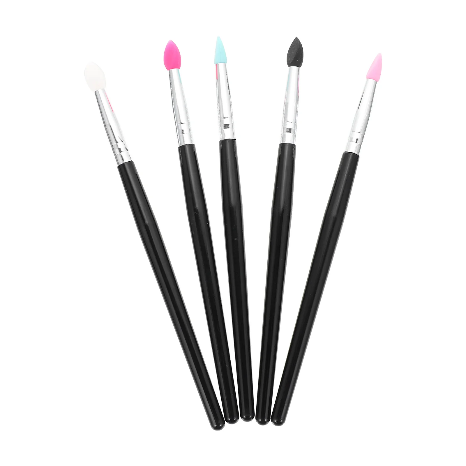5 uds cepillo de sombra de ojos punta de silicona Flexible para lápiz labial máscara de labios crema mujeres belleza maquillaje cepillo aplicador de cosméticos