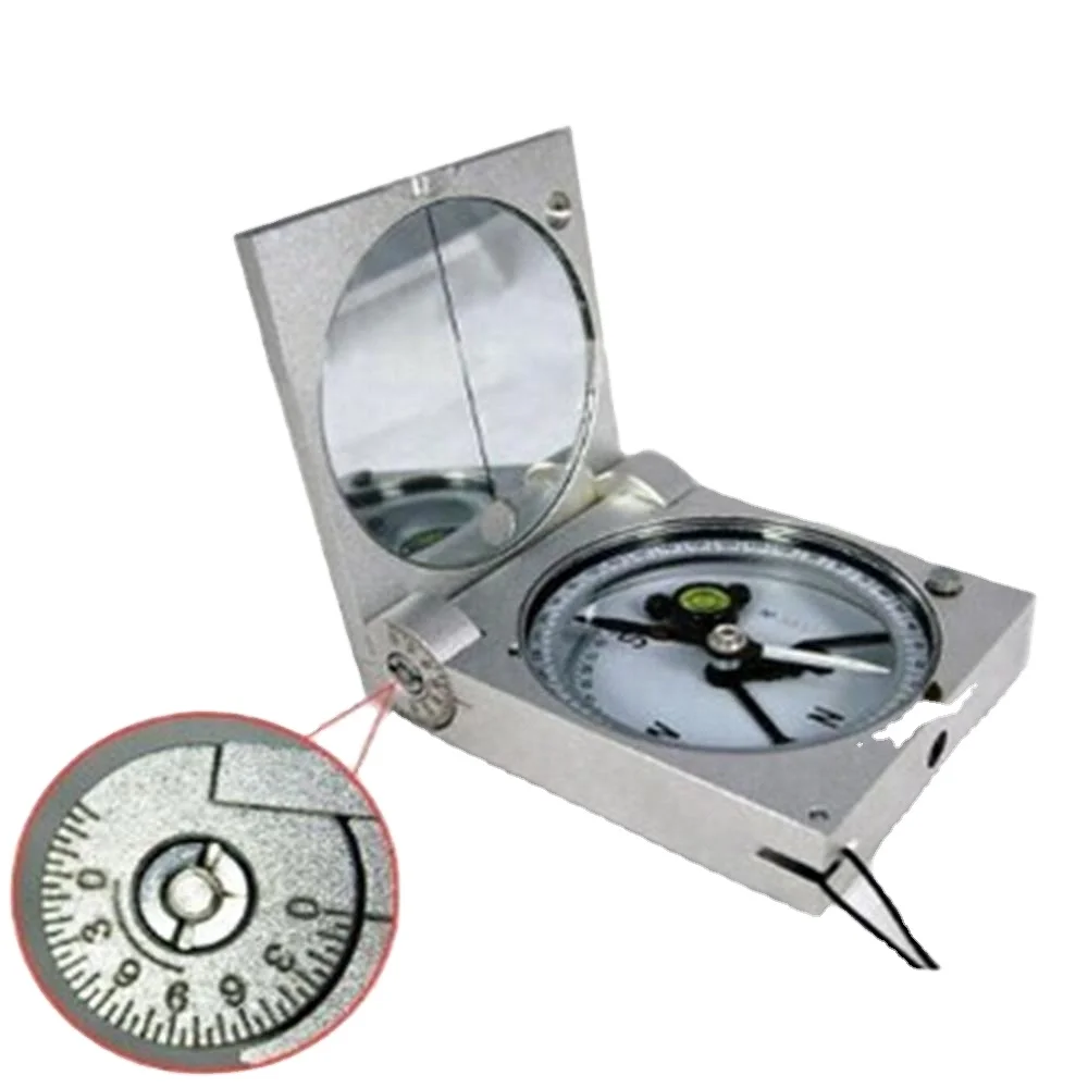 Pocket  Compass Harbin DQL-2A Geology Compass  Aluminium Alloy Metal for Outdoor Surveying Magnetic Compass