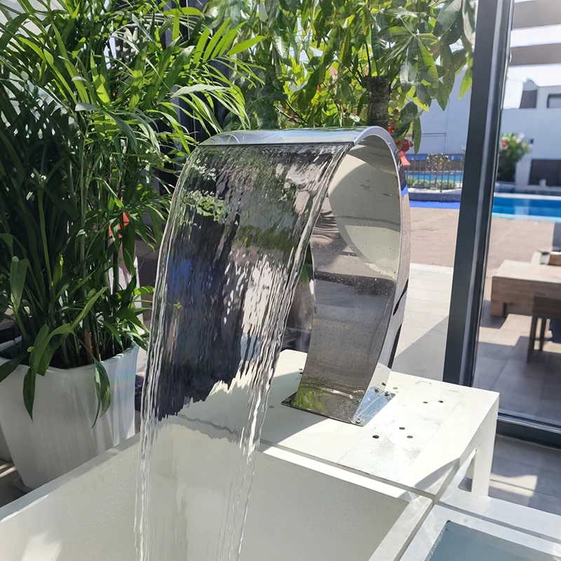 

STLF 304 Stainless Steel Waterfall Fountain for Outdoor Pools Artificial Garden Swimming Pool Water Curtain