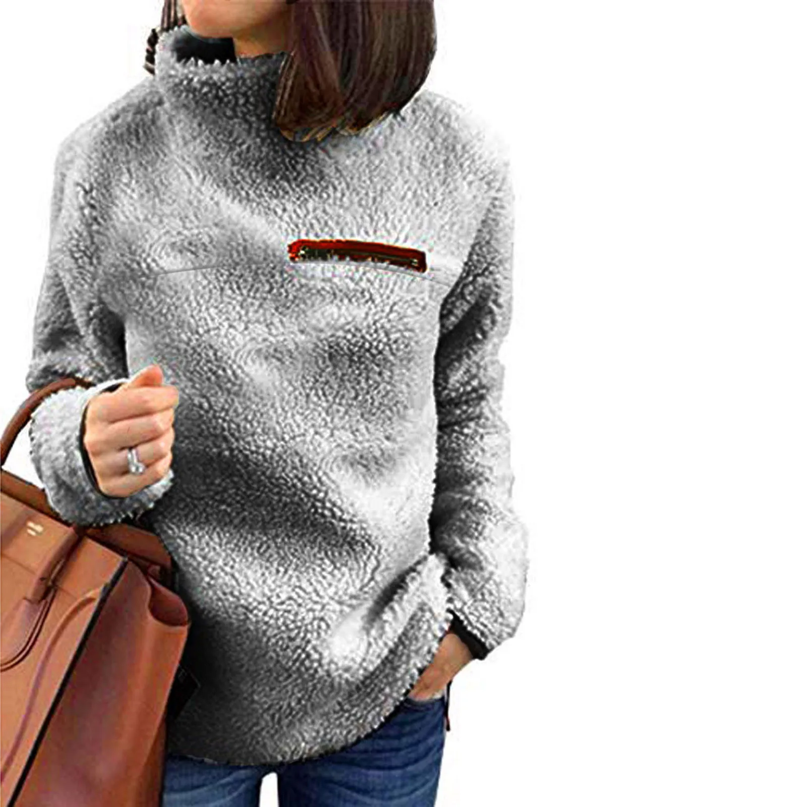 Winter Pullover Pullover Frauen Gestrickte Tops Zipper Boho Plus Größe Casual Langarm Pull Weibliche Feste Pullover Pullover