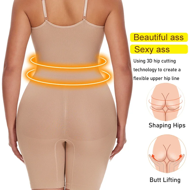 SLIMBELLE Women\'s Full Body Shaper Bodysuits Tummy Control Butt Lifter Slim Underwear Shapewear Thigh Slimmer Shorts One-Piece