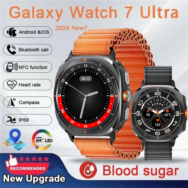 

Smart Watch For Samsung Galaxy Watch 7 Ultra Men GPS Tracking NFC Control Smart Watch Health Tracker BT Call Smart Watch 2024