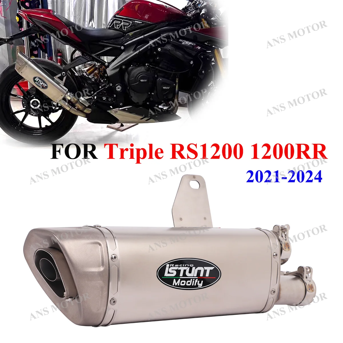 

For Triumph Speed Triple 1200RS 1200RR 2021-2024 Motorcycle Exhaust Escape System Muffler Slip On Pipe RS1200 Exhaust