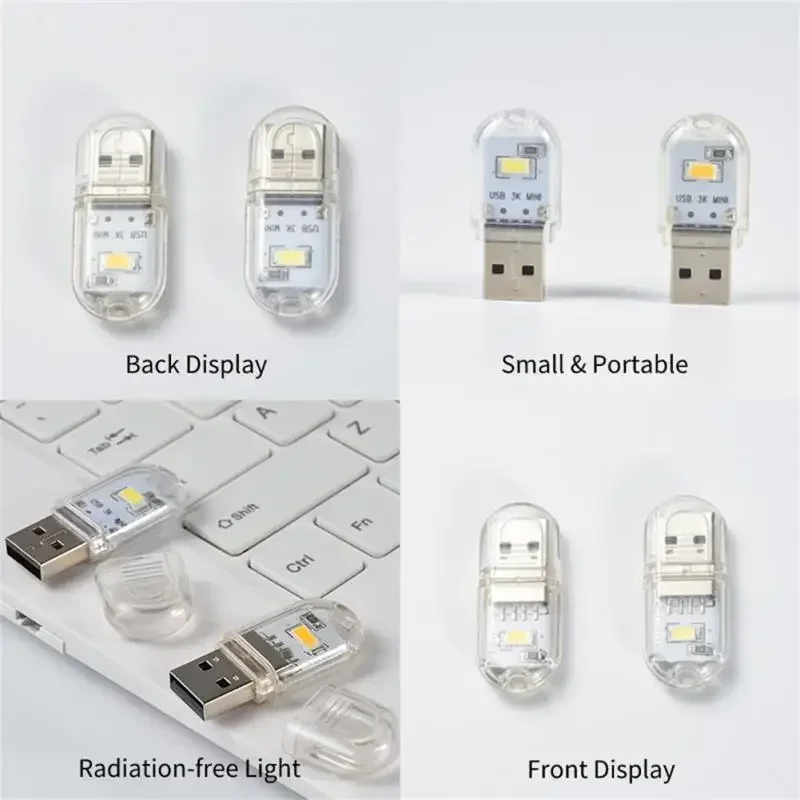 미니 휴대용 LED 조명, USB 야간 조명 책, 눈 보호, 독서 모바일 전원, 독서 야간 조명, 24LED