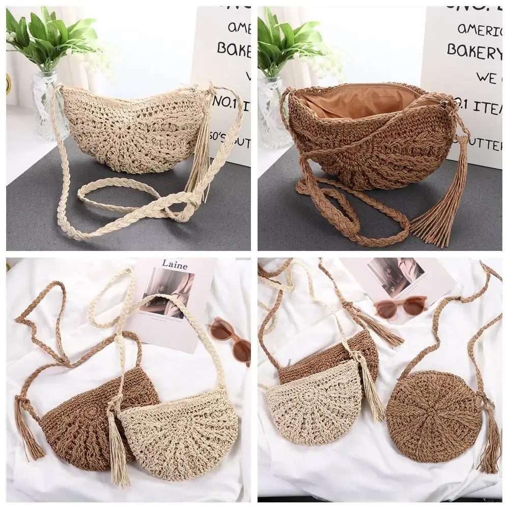

Bag Large Capacity Messenger Bags Straw Weave Paper Rope Coin Purse Crossbody Bags Small Beach Bag Women Handbags Shoulder Bags