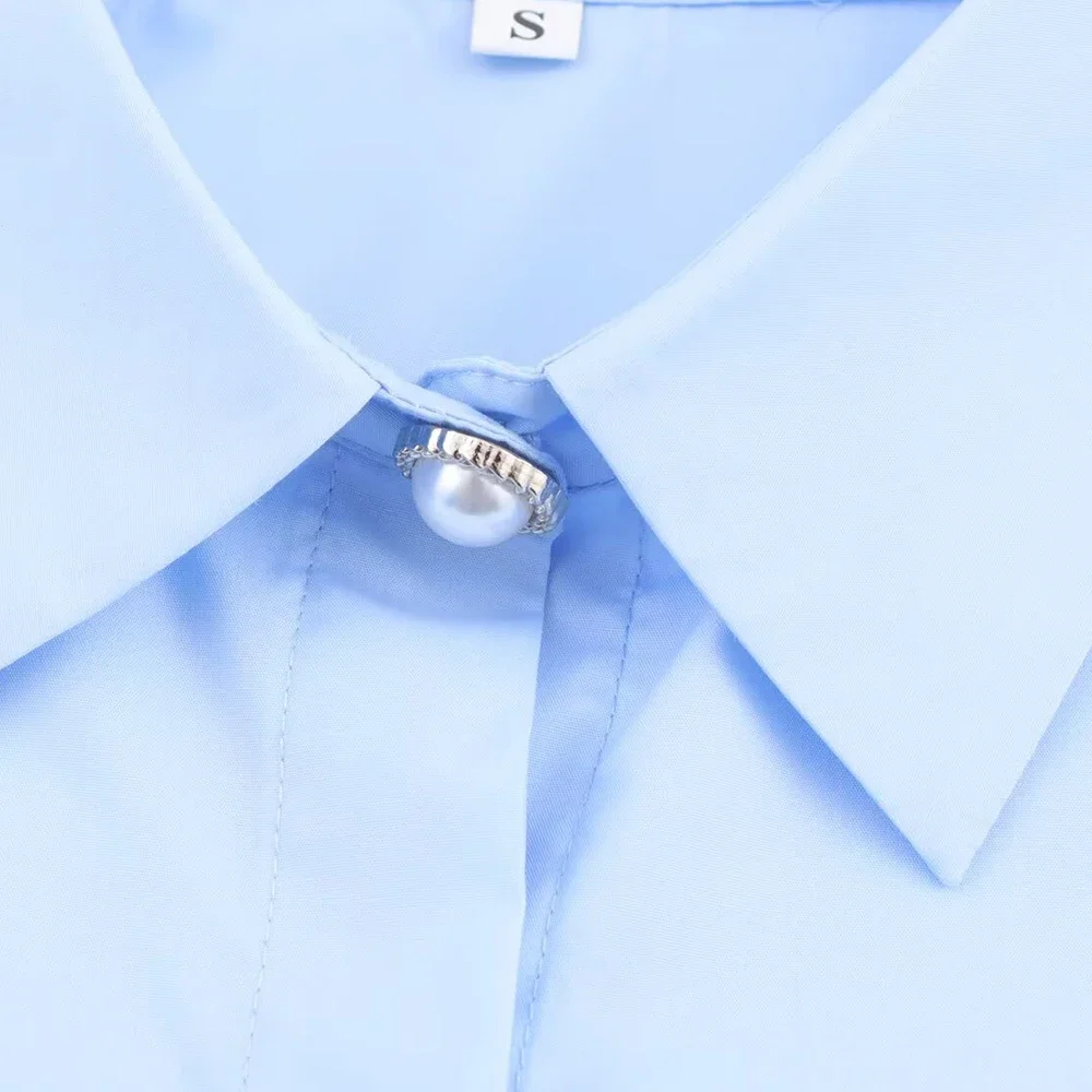 Women's Vintage Chic Shirt Casual Short Sleeve with Bow Button up Polyester Blouse Fashionable 2298094