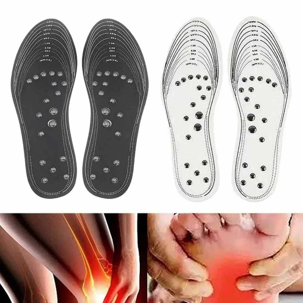 1Pair Magnets Health Magnetic Acupressure Massage Insoles Foot Therapy Pain Relief Insoles for Women and Men Shoe Pads