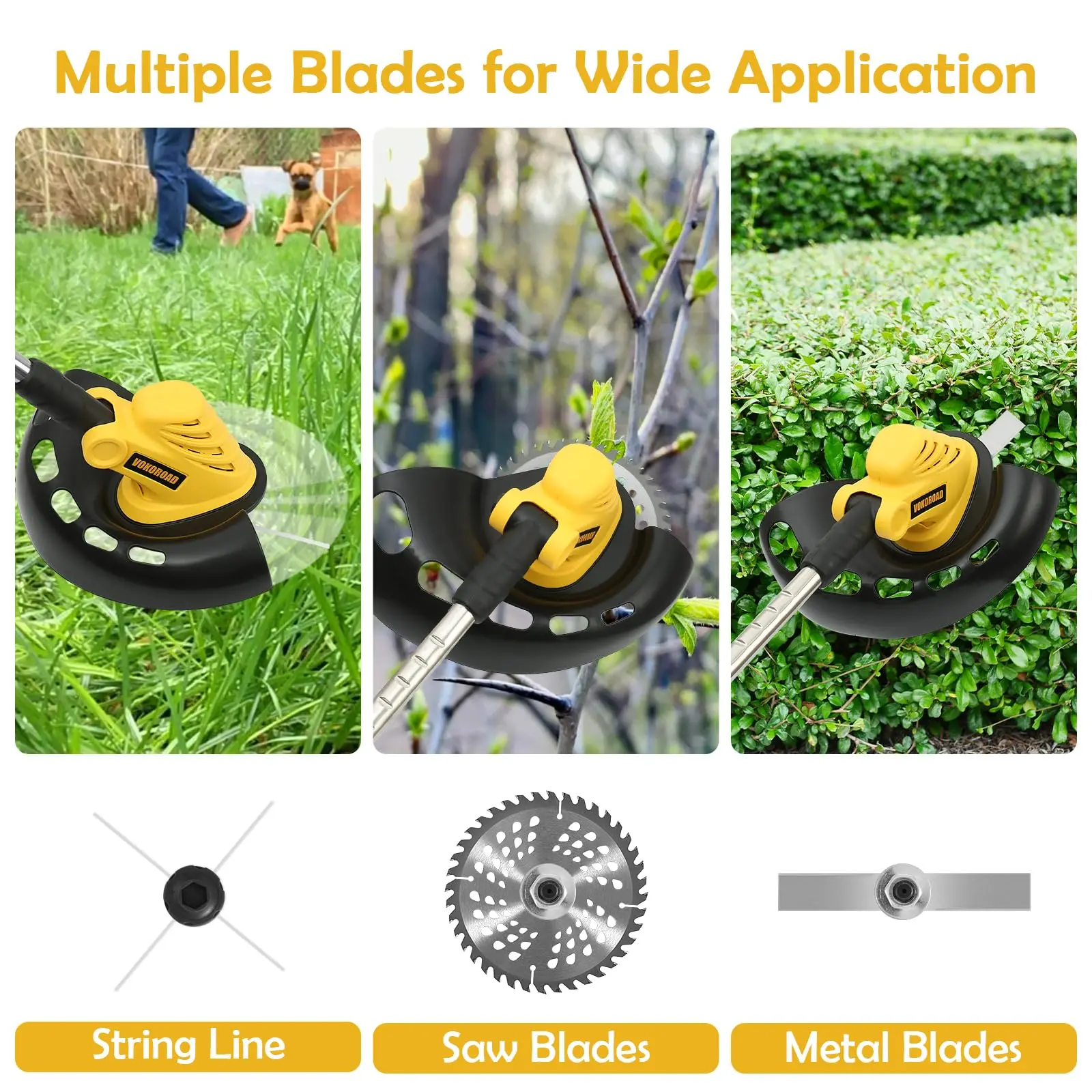 Weed Eater/Edger Trimmer/Mower For Dewalt 20V Battery Electric Weed Wacker with Auto Line Feed for Yard Garden, Grass Trimmer