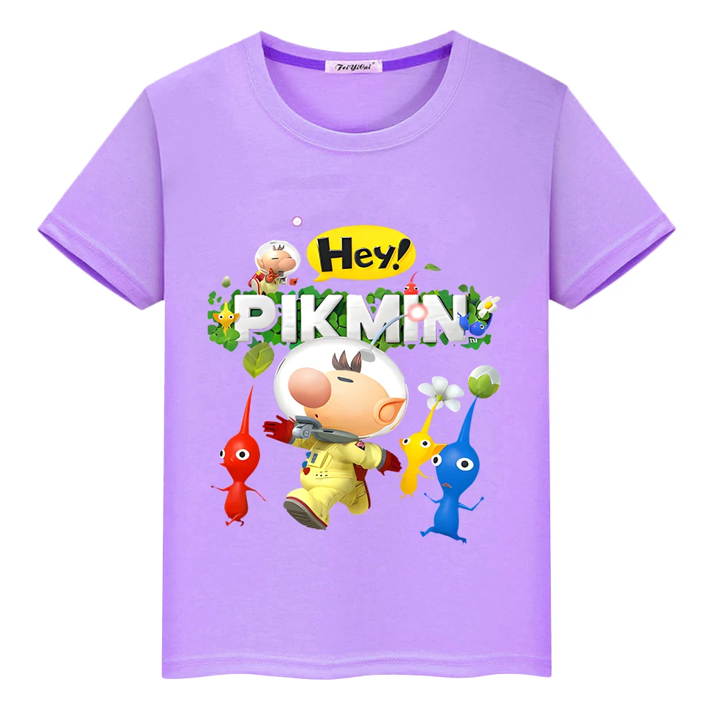 Pikmin Print cartoons100 % bawełniana koszulka dla chłopców anime tee chłopięce ubrania duma tshirt krótkie topy y2k jednoczęściowe ubrania dla