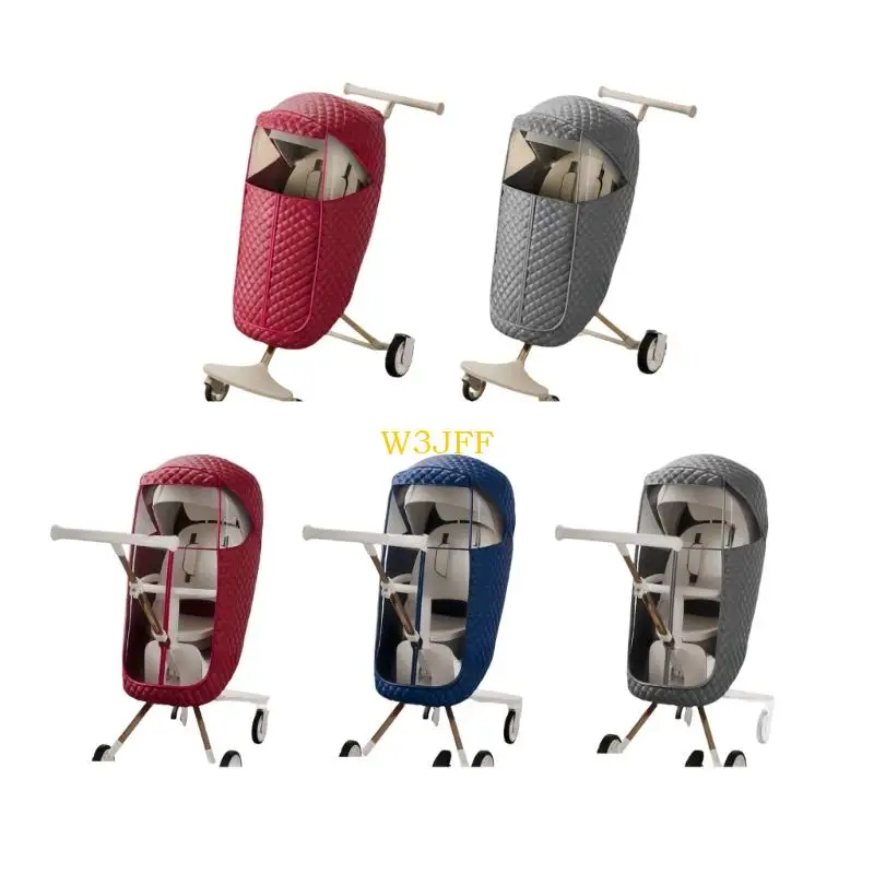 

W3JF Thermal Windproof Baby Strollers Cover Rainproof Protections Ventilated Design Storage Included