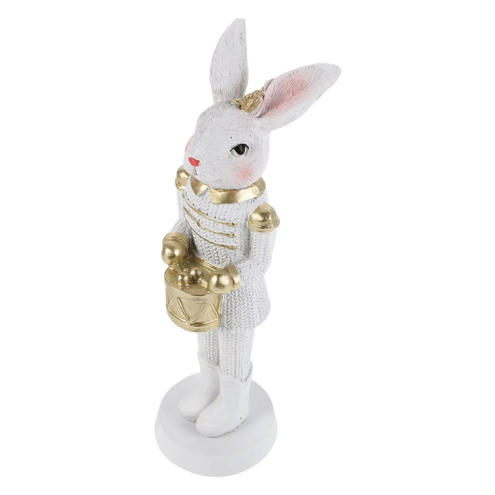 

Пасхальный кролик-Щелкунчик из смолы, 6,7 дюйма, декор для весенней вечеринки, праздничная настольная статуэтка кролика-солдата