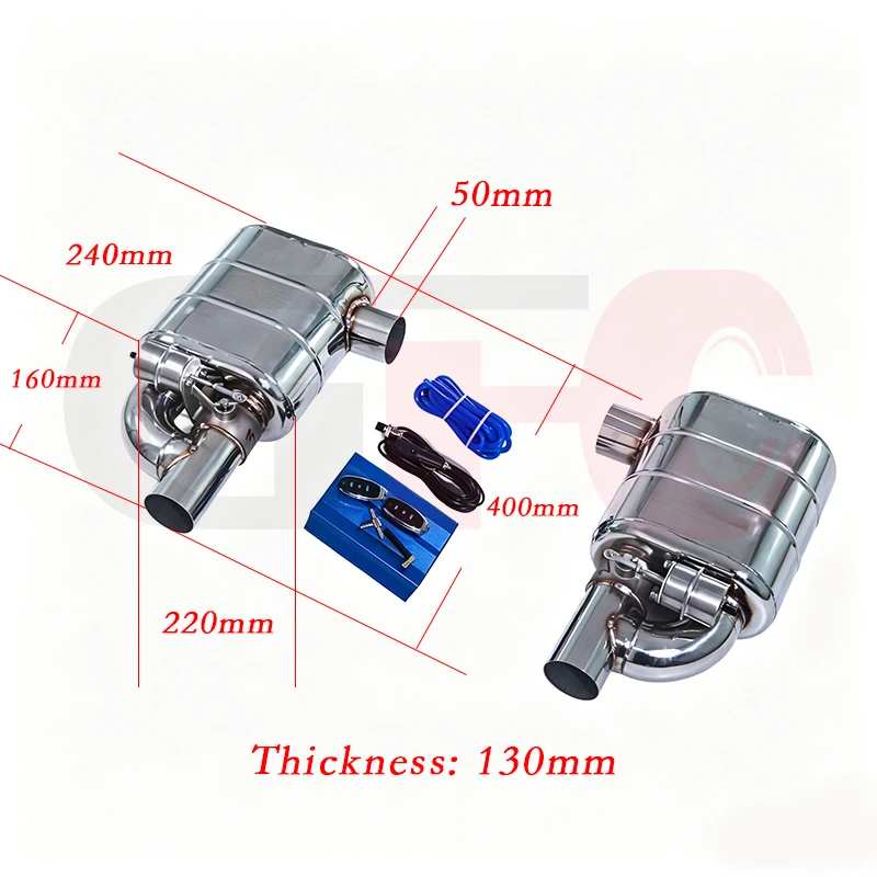 For  Brand OEM High Quality Single-inlet Single-outlet Adjustable Vacuum Valve Universal Muffler 304SUS