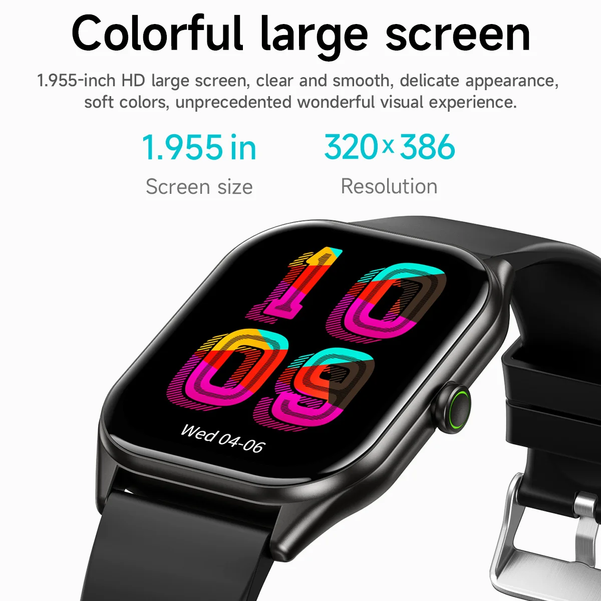 HOCO 1.955 TFT Touch Screen Ultra Thin Smart Watch Heart Rate Blood Oxygen Sleep Monitoring Bluetooth 5.0 Call Sports Watch IP67 view 2