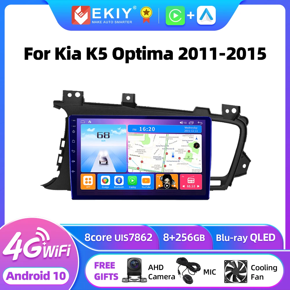 

EKIY T7 Android 10 для Kia K5 Optima 2011-2015 стерео Автомагнитола мультимедийный видеоплеер GPS Navi AI Voice Carplay No 2Din DVD BT